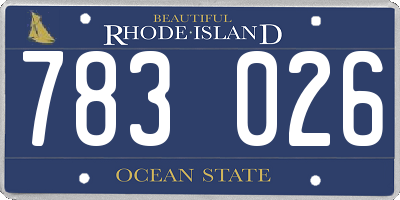 RI license plate 783026