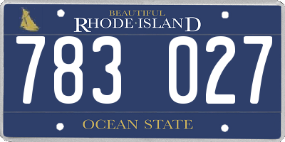RI license plate 783027