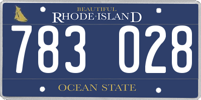 RI license plate 783028