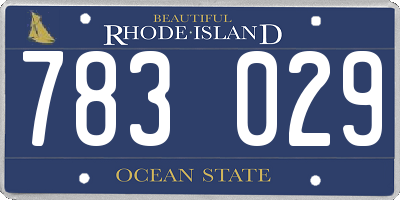 RI license plate 783029