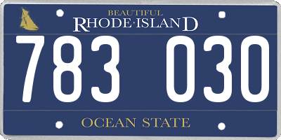 RI license plate 783030