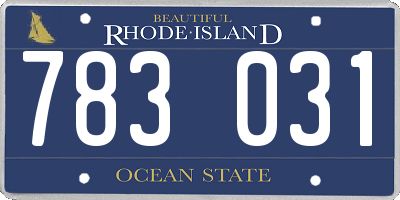 RI license plate 783031