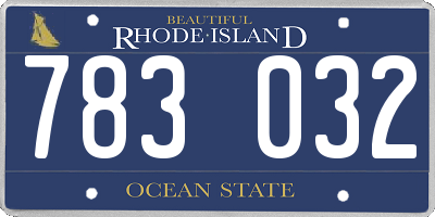 RI license plate 783032