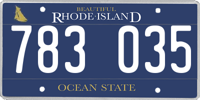 RI license plate 783035