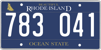 RI license plate 783041