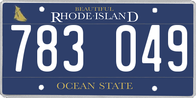 RI license plate 783049