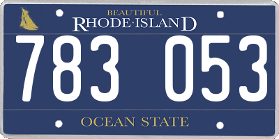 RI license plate 783053