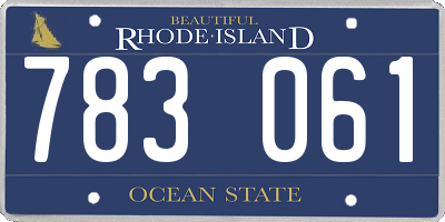 RI license plate 783061