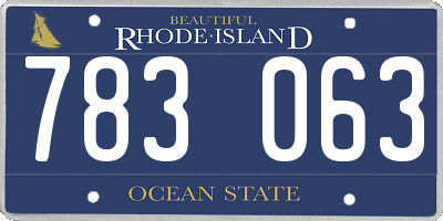 RI license plate 783063