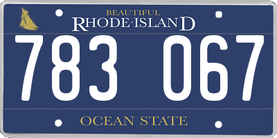 RI license plate 783067