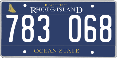 RI license plate 783068