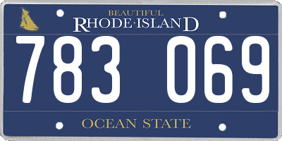 RI license plate 783069