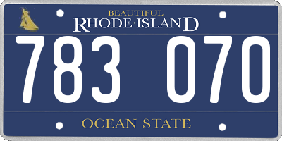 RI license plate 783070