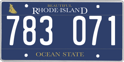 RI license plate 783071