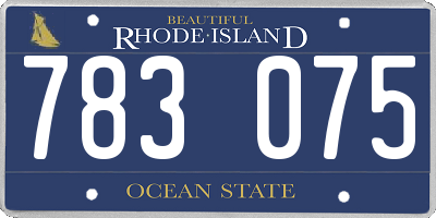 RI license plate 783075