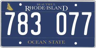 RI license plate 783077