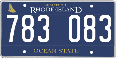 RI license plate 783083