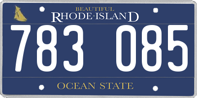 RI license plate 783085