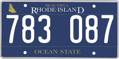 RI license plate 783087