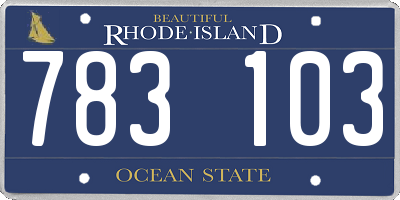 RI license plate 783103