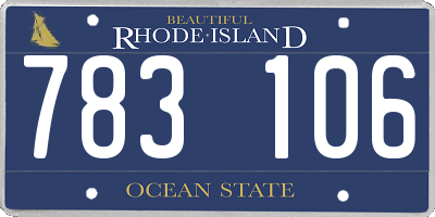 RI license plate 783106