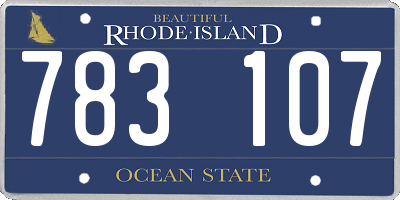 RI license plate 783107