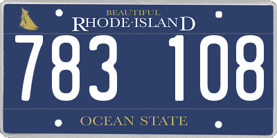 RI license plate 783108