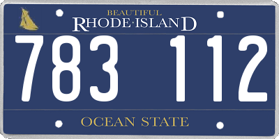 RI license plate 783112