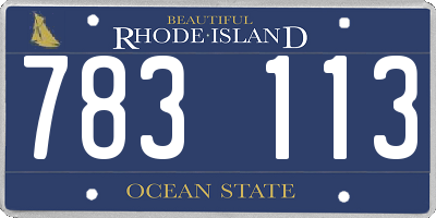 RI license plate 783113