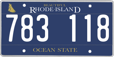RI license plate 783118