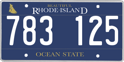 RI license plate 783125