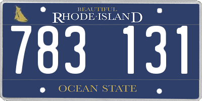 RI license plate 783131