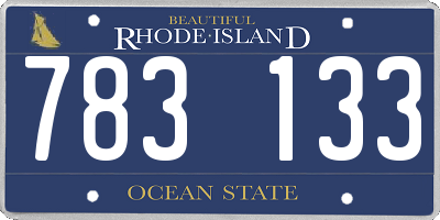 RI license plate 783133