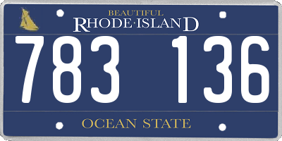 RI license plate 783136