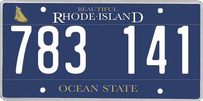 RI license plate 783141