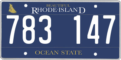 RI license plate 783147