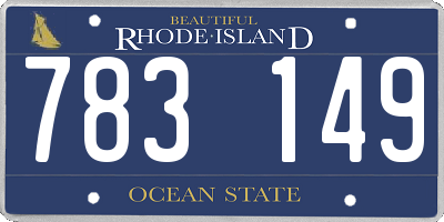 RI license plate 783149