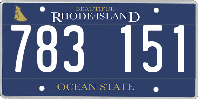 RI license plate 783151