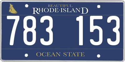 RI license plate 783153