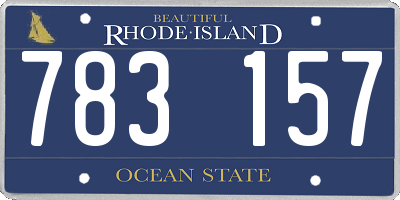 RI license plate 783157