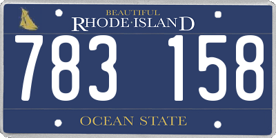 RI license plate 783158