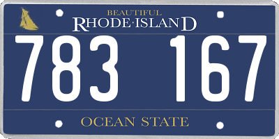RI license plate 783167