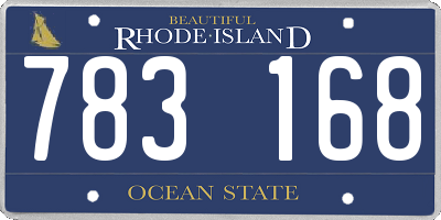 RI license plate 783168