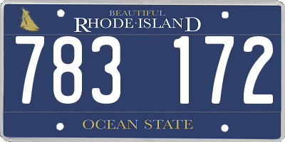 RI license plate 783172