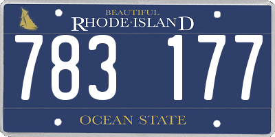 RI license plate 783177
