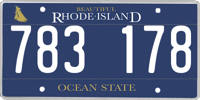 RI license plate 783178