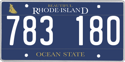 RI license plate 783180