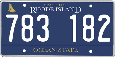 RI license plate 783182