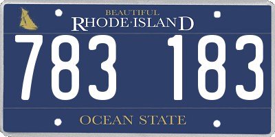 RI license plate 783183