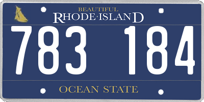 RI license plate 783184